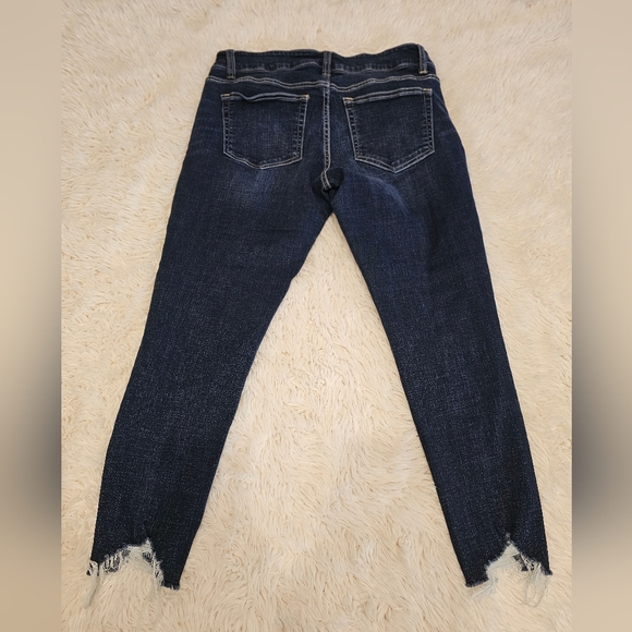 Dark Blue Distressed Jeans - Picture 2 of 4